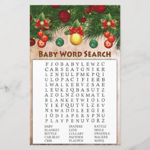 Weihnachtsdekoration Baby Shower Word Search Game