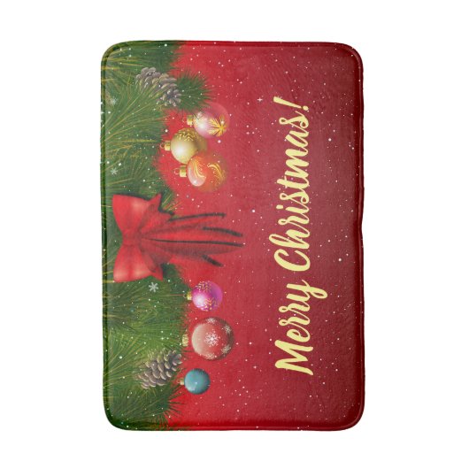 Weihnachtsdekoration Bath Mat Badematte (Vorderseite Vertikal)