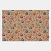 Weihnachtsdekoration Braun Geschenkpapier Set (Vorderseite 2)