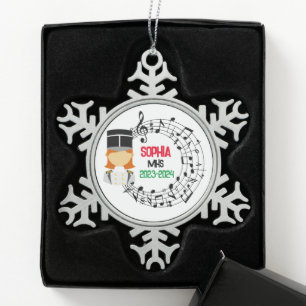 Weihnachtsdekoration der Marching Band Schneeflocken Zinn-Ornament