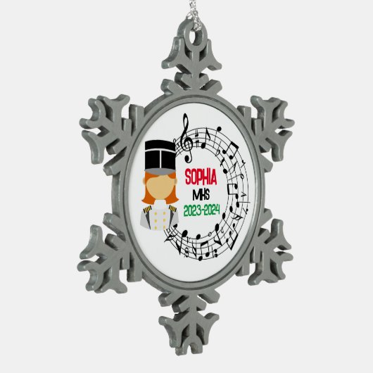Weihnachtsdekoration der Marching Band Schneeflocken Zinn-Ornament (Links)