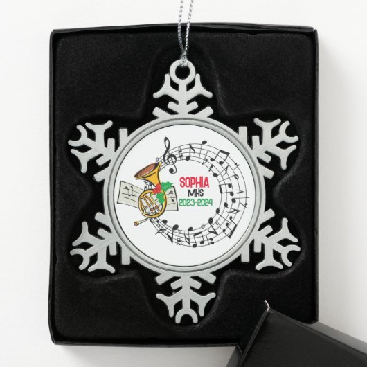 Weihnachtsdekoration der Marching Band Schneeflocken Zinn-Ornament (Box)