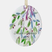 Weihnachtsdekoration der Mistletoe-Keramik Keramik Ornament (Rechts)