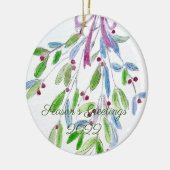 Weihnachtsdekoration der Mistletoe-Keramik Keramik Ornament (Links)