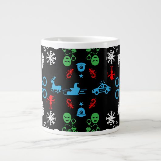 Weihnachtsdekoration der Polizei Jumbo-Tasse (Vorderseite)