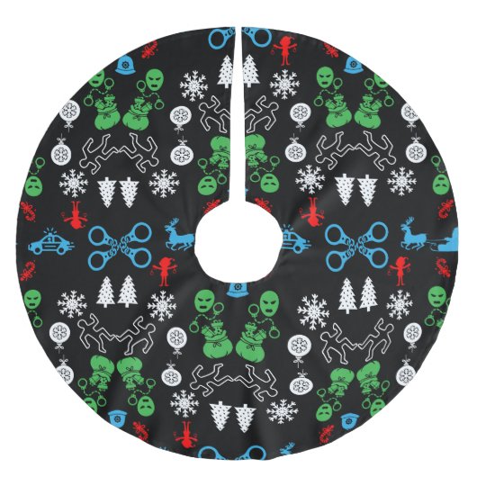 Weihnachtsdekoration der Polizei Polyester Weihnachtsbaumdecke (Vorderseite)