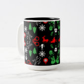 Weihnachtsdekoration der Polizei Zweifarbige Tasse (Vorderseite Links)