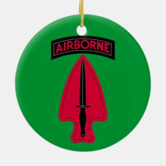 Weihnachtsdekoration der Streitkräfte Delta Force Keramikornament (Hinten)