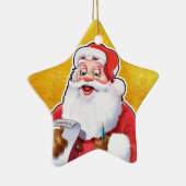 Weihnachtsdekoration Der Weihnachtsmann überprüft Keramik Ornament (Rechts)
