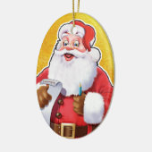 Weihnachtsdekoration Der Weihnachtsmann überprüft Keramik Ornament (Links)