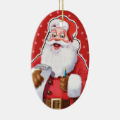 Weihnachtsdekoration Der Weihnachtsmann überprüft Keramik Ornament (Rechts)