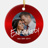 Weihnachtsdekoration des metallischen Roten FOTOS  Keramik Ornament (Vorne)