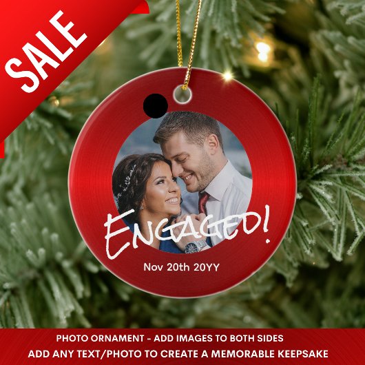 Weihnachtsdekoration des metallischen Roten FOTOS  Keramik Ornament