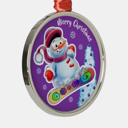 Weihnachtsdekoration Doppel Snowmen Schneesport Ornament Aus Metall (Rechts)