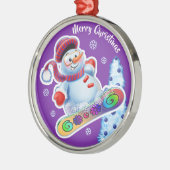 Weihnachtsdekoration Doppel Snowmen Schneesport Ornament Aus Metall (Links)