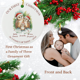 Weihnachtsdekoration - Erstes Weihnachten Familie  Keramik Ornament