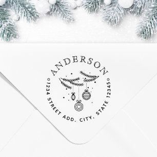 Weihnachtsdekoration Familienname Kreisrund Adress Permastempel