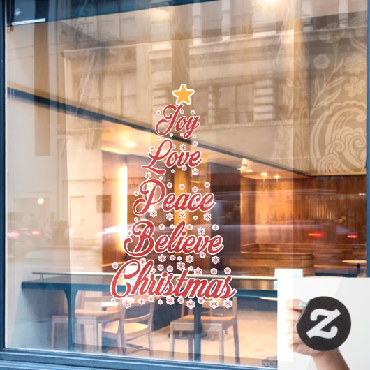 Weihnachtsdekoration Fensteraufkleber (Café-Fenster)
