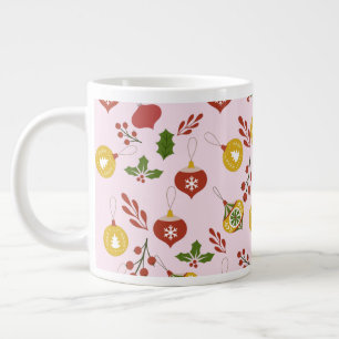 Weihnachtsdekoration Festliches Grün  Rosa Jumbo-Tasse