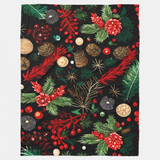 Weihnachtsdekoration Fleece Blanket, groß (Vorderseite)