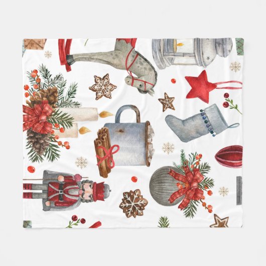 Weihnachtsdekoration Fleecedecke (Vorderseite (Horizontal))