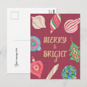 Weihnachtsdekoration fröhlich & hell Weihnachten Postkarte