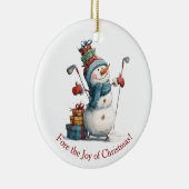 Weihnachtsdekoration für Golfliebhaber - Lächelnde Keramik Ornament (Rechts)