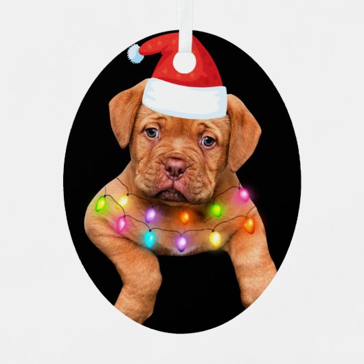 Weihnachtsdekoration für Hundefreunde p Ornament Aus Metall (Vorderseite)