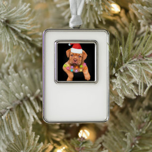 Weihnachtsdekoration für Hundefreunde p Rahmen-Ornament Silber