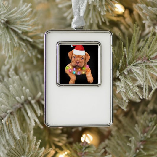 Weihnachtsdekoration für Hundefreunde p Rahmen-Ornament Silber (Baum)