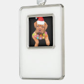 Weihnachtsdekoration für Hundefreunde p Rahmen-Ornament Silber (Links)