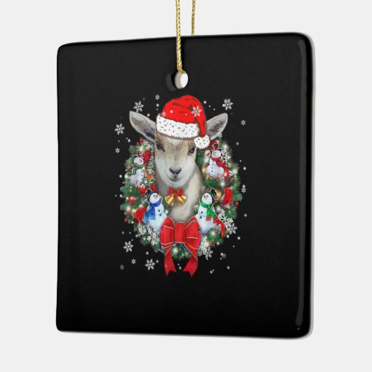 Weihnachtsdekoration für Ziegen Weihnachtsgeschenk Keramikornament (Links)