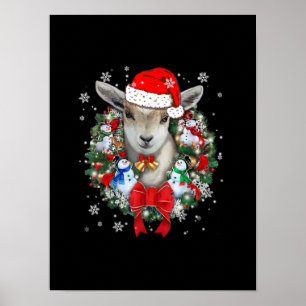 Weihnachtsdekoration für Ziegen Weihnachtsgeschenk Poster