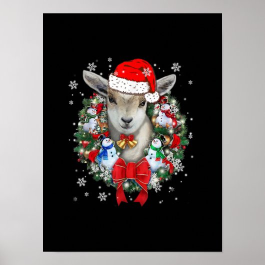 Weihnachtsdekoration für Ziegen Weihnachtsgeschenk Poster (Vorne)
