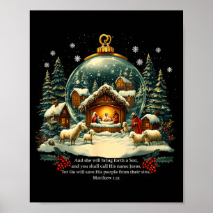 Weihnachtsdekoration Geburtsszene Matthäus 1_21 Poster