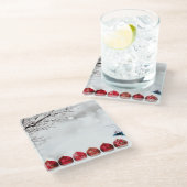 Weihnachtsdekoration Glasuntersetzer (Schrägansicht)