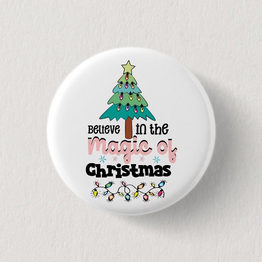 Weihnachtsdekoration glauben an den Zauber der Wei Button (Vorderseite)