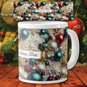 Weihnachtsdekoration Gold Weiß Rot Grün Jumbo-Tasse