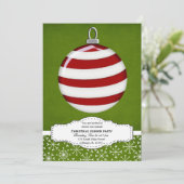 Weihnachtsdekoration (grün) einladung (Stehend Vorderseite)