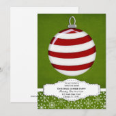Weihnachtsdekoration (grün) einladung (Vorne/Hinten)