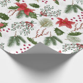 Weihnachtsdekoration Grüne Pflanze Wasserfarbe Geschenkpapier (Ecke)