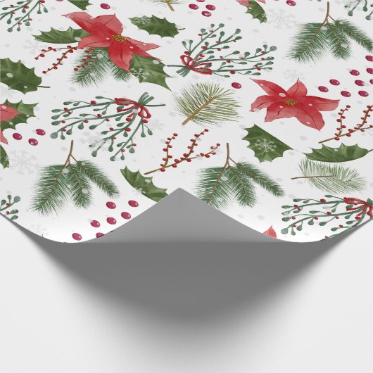 Weihnachtsdekoration Grüne Pflanze Wasserfarbe Geschenkpapier (Ecke)