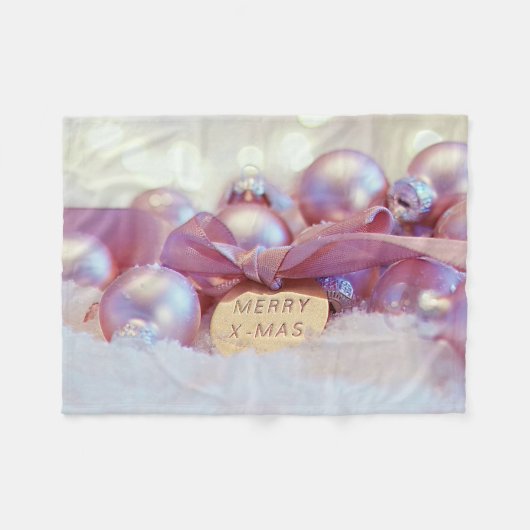 Weihnachtsdekoration Gruß Fleecedecke (Vorderseite (Horizontal))