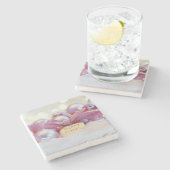 Weihnachtsdekoration Gruß Steinuntersetzer (Seitenansicht)