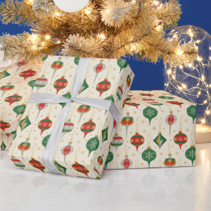 Weihnachtsdekoration im Stil der Mitte des 20. Jah Geschenkpapier