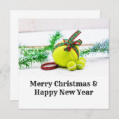Weihnachtsdekoration im Tennis mit Ball und Band (Vorne/Hinten)
