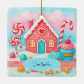 Weihnachtsdekoration in Candyland Keramikornament (Rückseite)