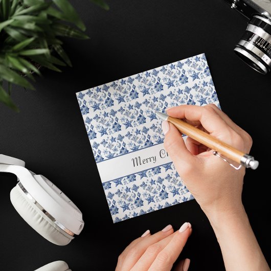 Weihnachtsdekoration in Delft Blue anpassbar Einladung