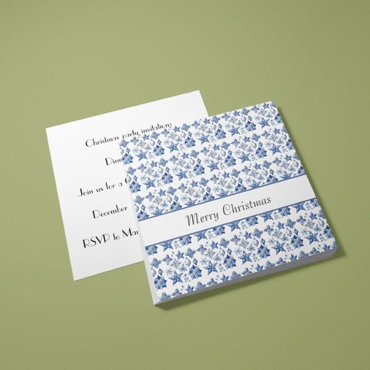 Weihnachtsdekoration in Delft Blue anpassbar Einladung