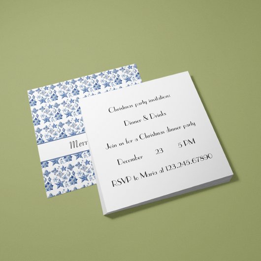 Weihnachtsdekoration in Delft Blue anpassbar Einladung